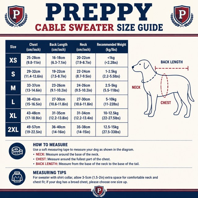 Custom Preppy 2-in-1 Cable Knit Dog Sweater with Shirt Collar