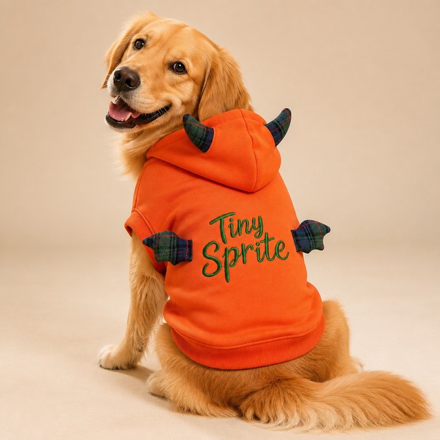 Custom Halloween Devil Horns Dog Hoodie