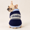 Custom Preppy 2-in-1 Cable Knit Dog Sweater with Shirt Collar