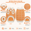 Custom Polo Neck Knitted Dog Sweater Orange Animal Pattern