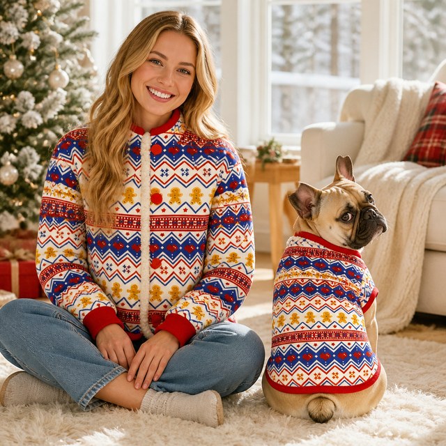 Custom Christmas Gingerbread Lamb Fleece Pet Vest
