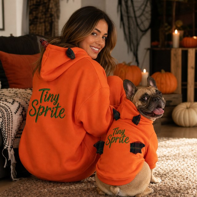 Custom Halloween Devil Horns Dog Hoodie