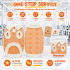 Custom Polo Neck Knitted Dog Sweater Orange Animal Pattern
