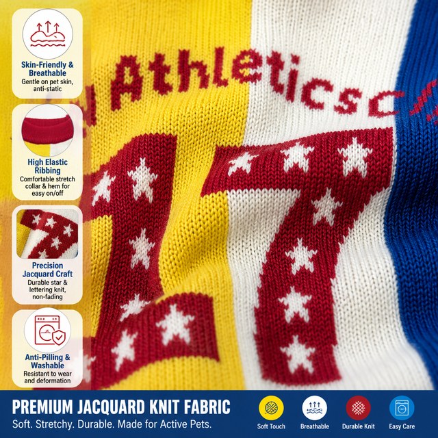 Custom Varsity Jacquard Color Block Dog Sweater