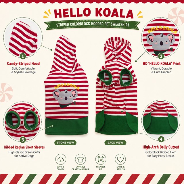 Custom Cartoon Koala Pet Hoodie Family Matching