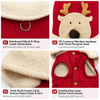 Custom 3D Reindeer Sherpa Fleece Pet Vest with D-Ring