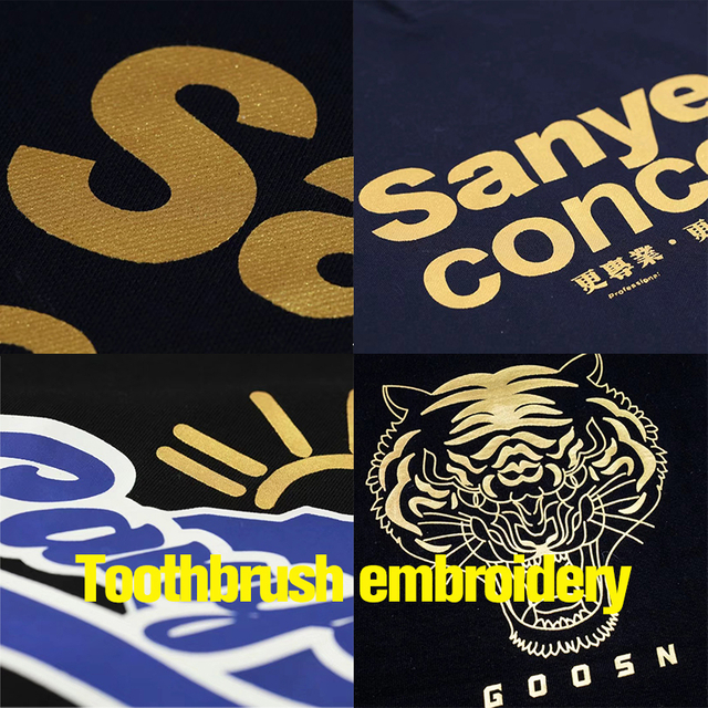 Toothbrush embroidery for custom pet clothing
