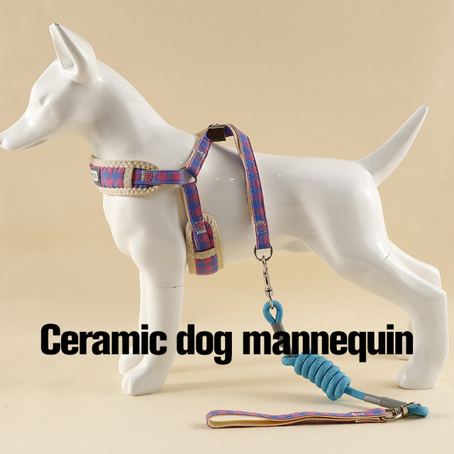 Ceramic dog mannequin for pet clothing display