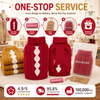 Custom Diamond Intarsia Knitted Dog Sweater Red Holiday