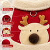 Custom 3D Reindeer Sherpa Fleece Pet Vest with D-Ring