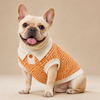 Custom Polo Neck Knitted Dog Sweater Orange Animal Pattern