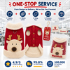 Custom 3D Reindeer Sherpa Fleece Pet Vest with D-Ring